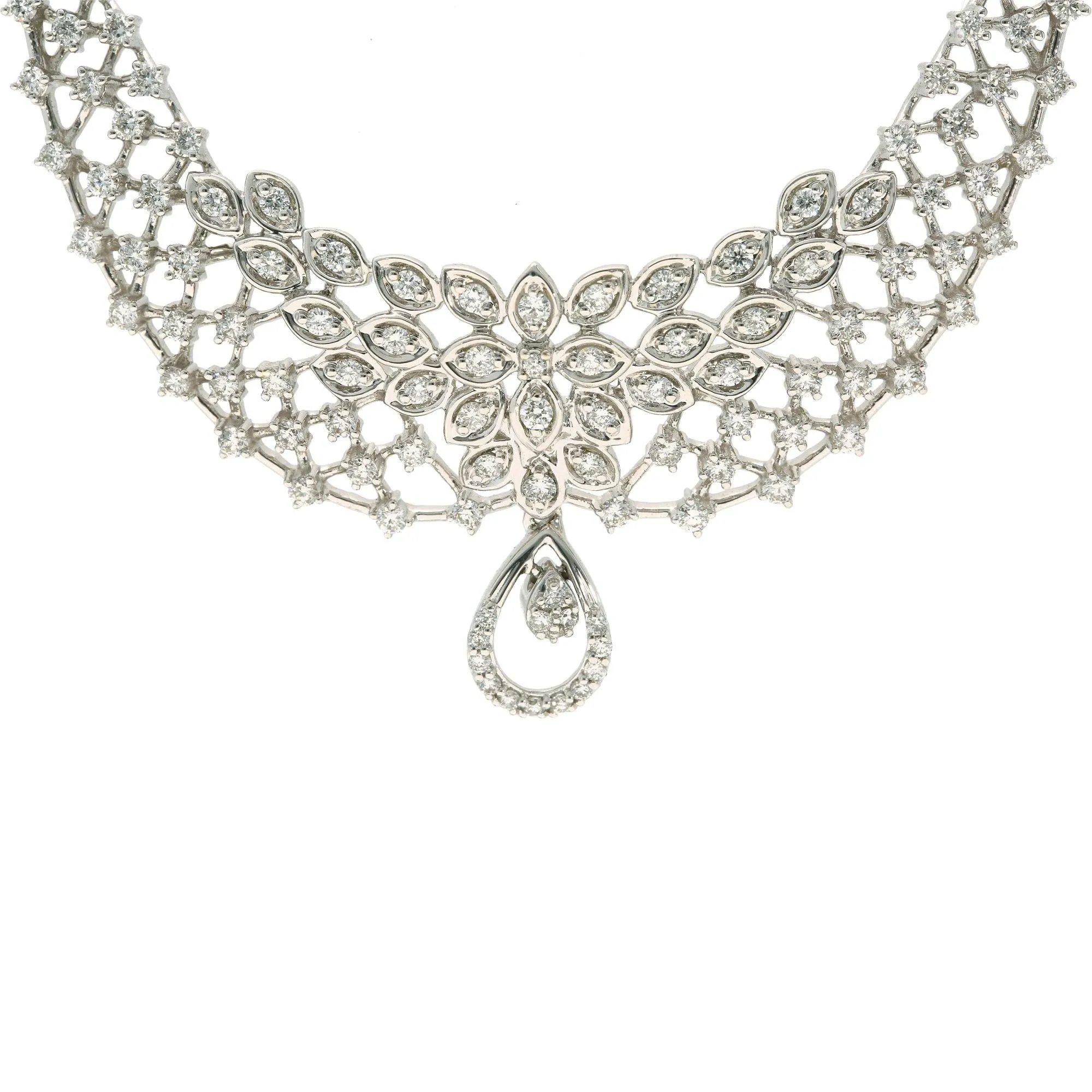 18K White Gold & Diamond Oishi Mangalsutra Necklace