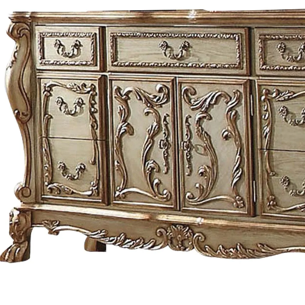 20 Gold Solid Wood Combo Dresser