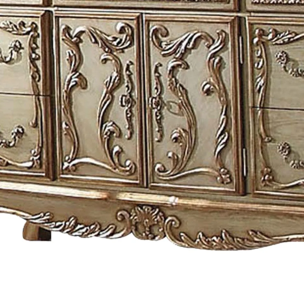 20 Gold Solid Wood Combo Dresser