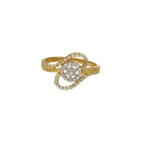 22K Yellow Gold & CZ Ring (3.1gm)