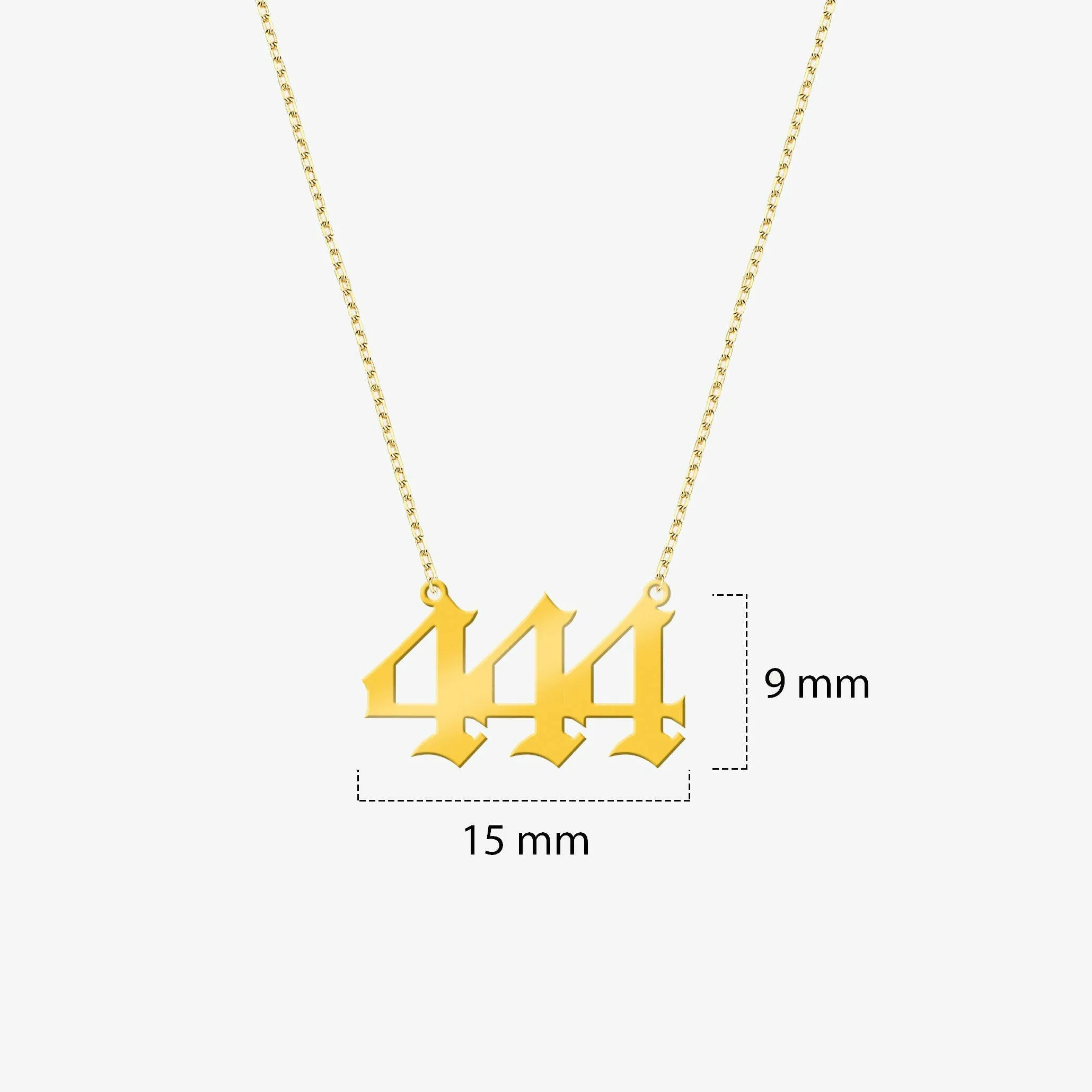 444 Necklace | 14K Solid Gold