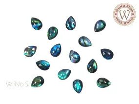 5 x 7mm Blue Natural Seashell Drop Cabochon - 10 pcs