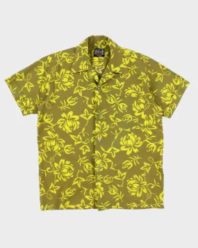 70's Vintage Mens Yellow Hawaiian Shirt - S