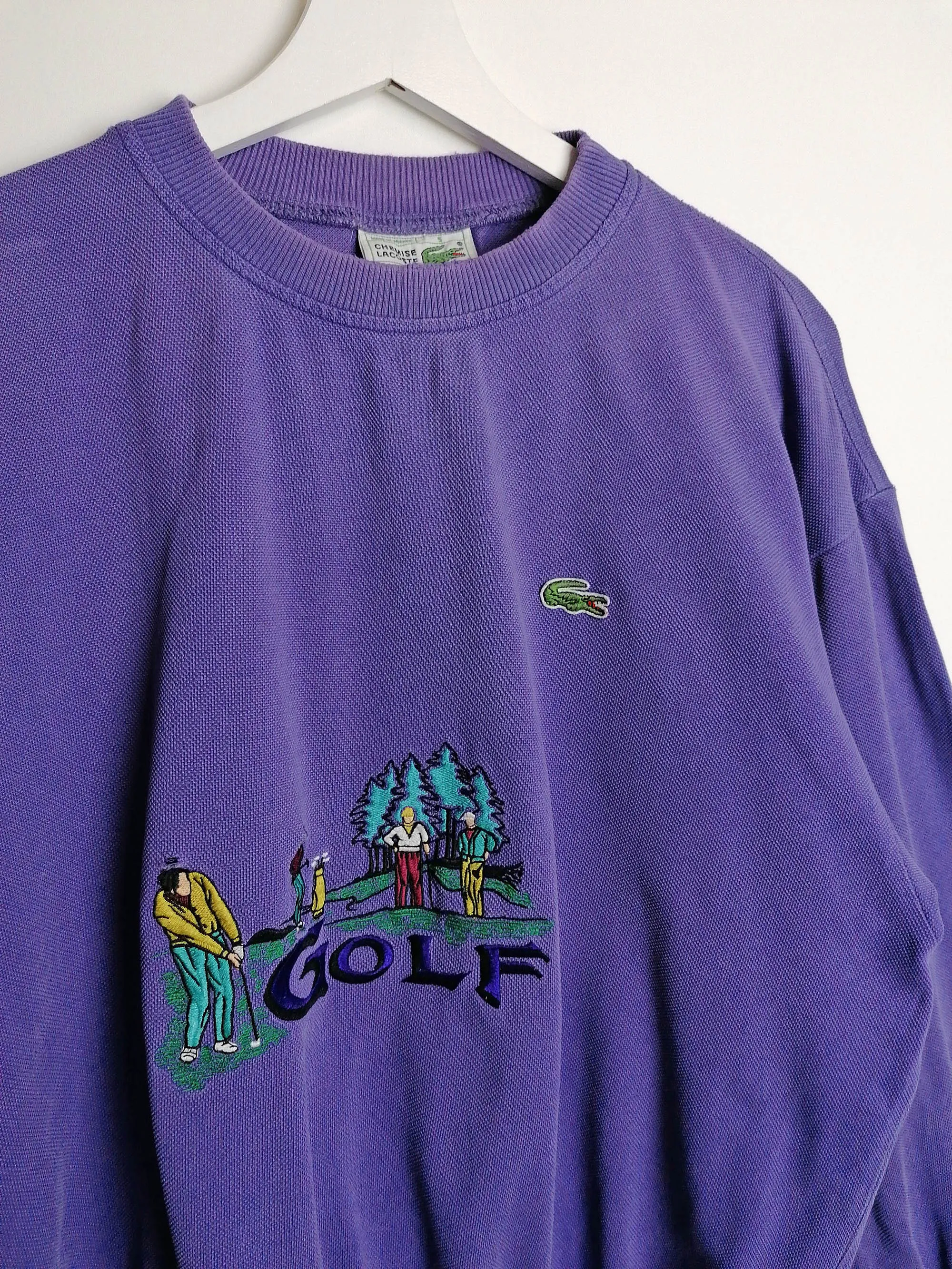 80's 90's CHEMISE LACOSTE Sweatshirt Golf Embroidery -size M-L