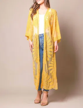 Akila Lace Kimono Wrap - Goldenrod