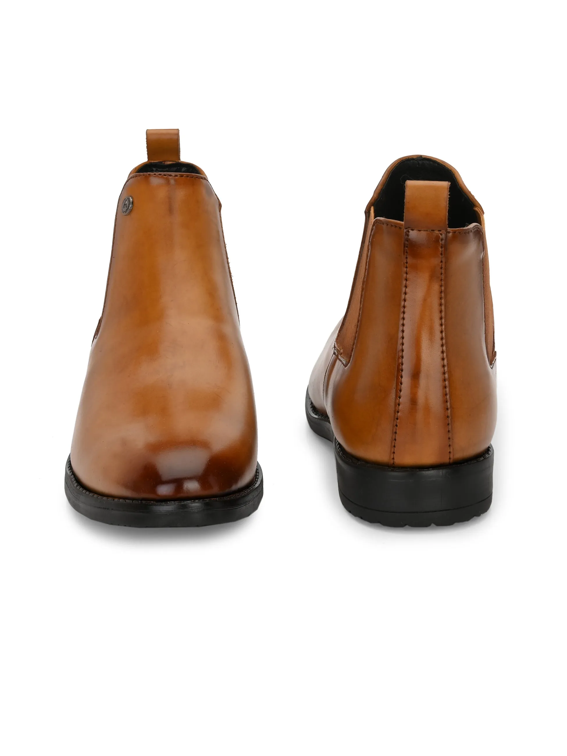 Alberto Torresi Synthetic Tan Chelsea Boots For Men