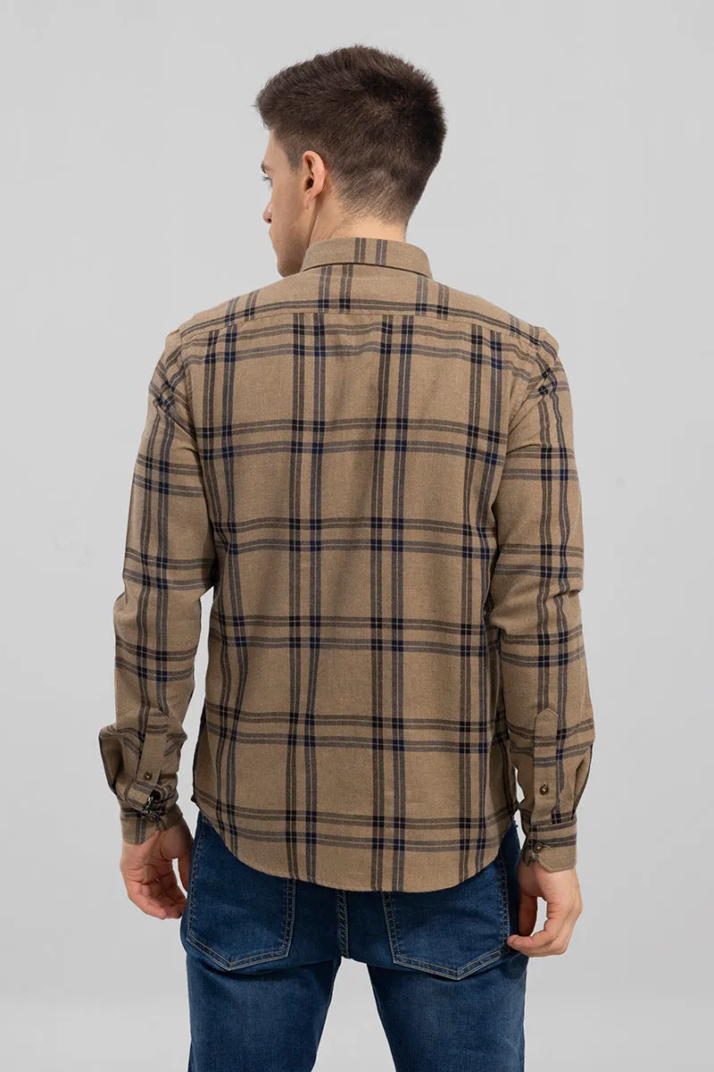 Arcade Checks Sand Brown Shirt