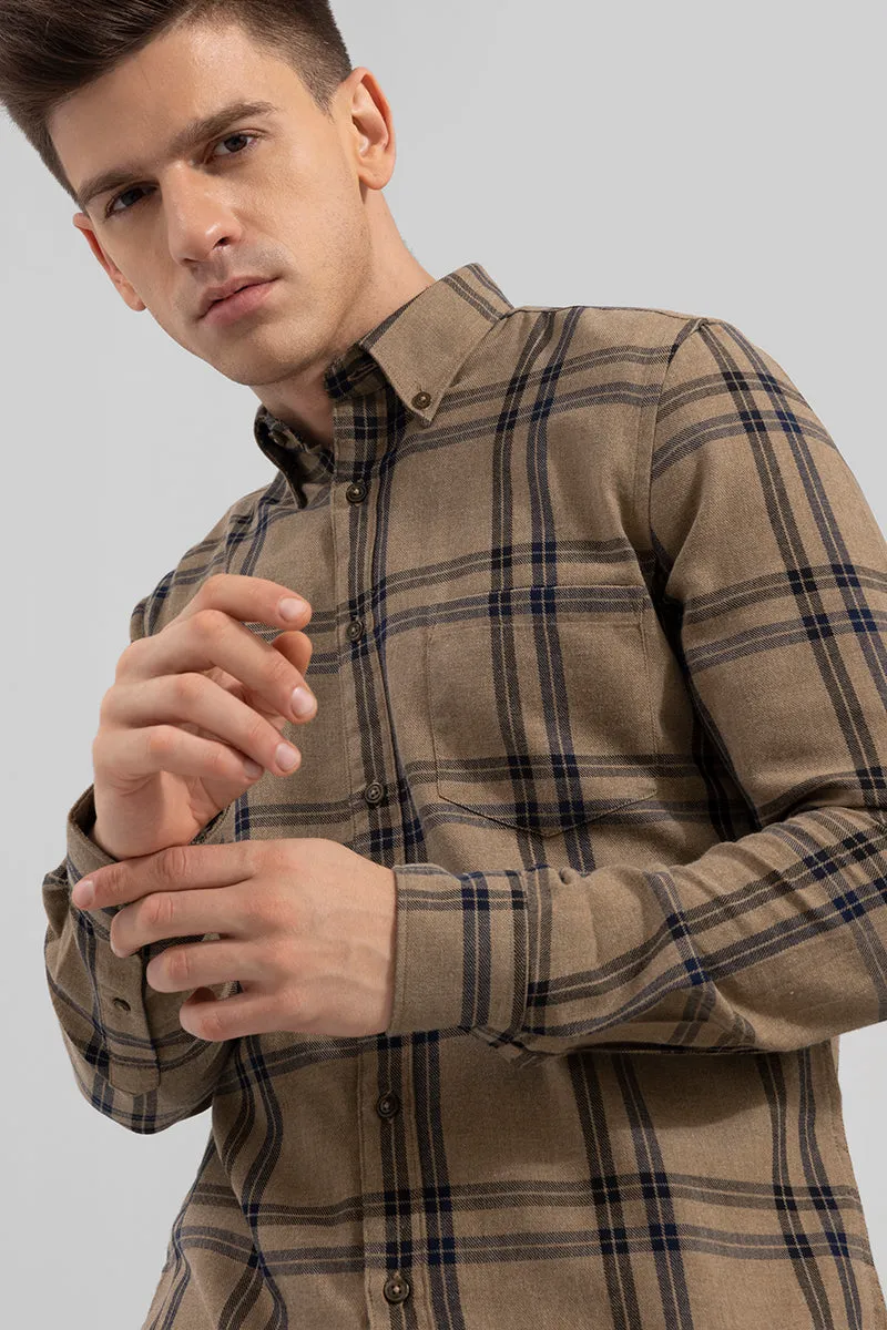 Arcade Checks Sand Brown Shirt