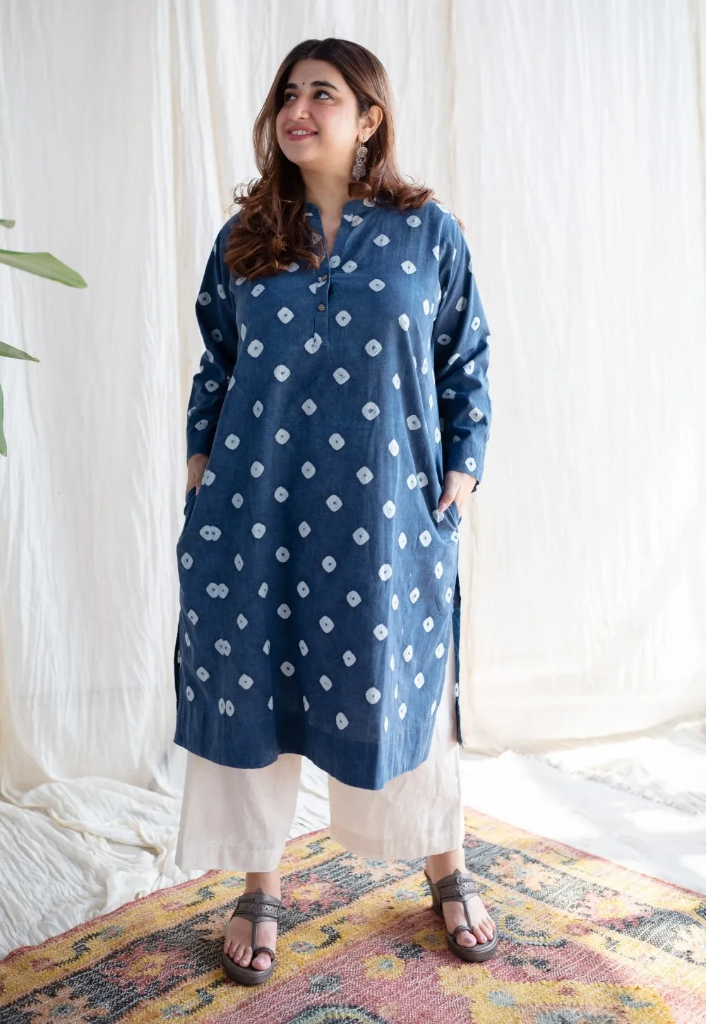 Arpita Bandhani Cotton Jhabba Kali Kurta