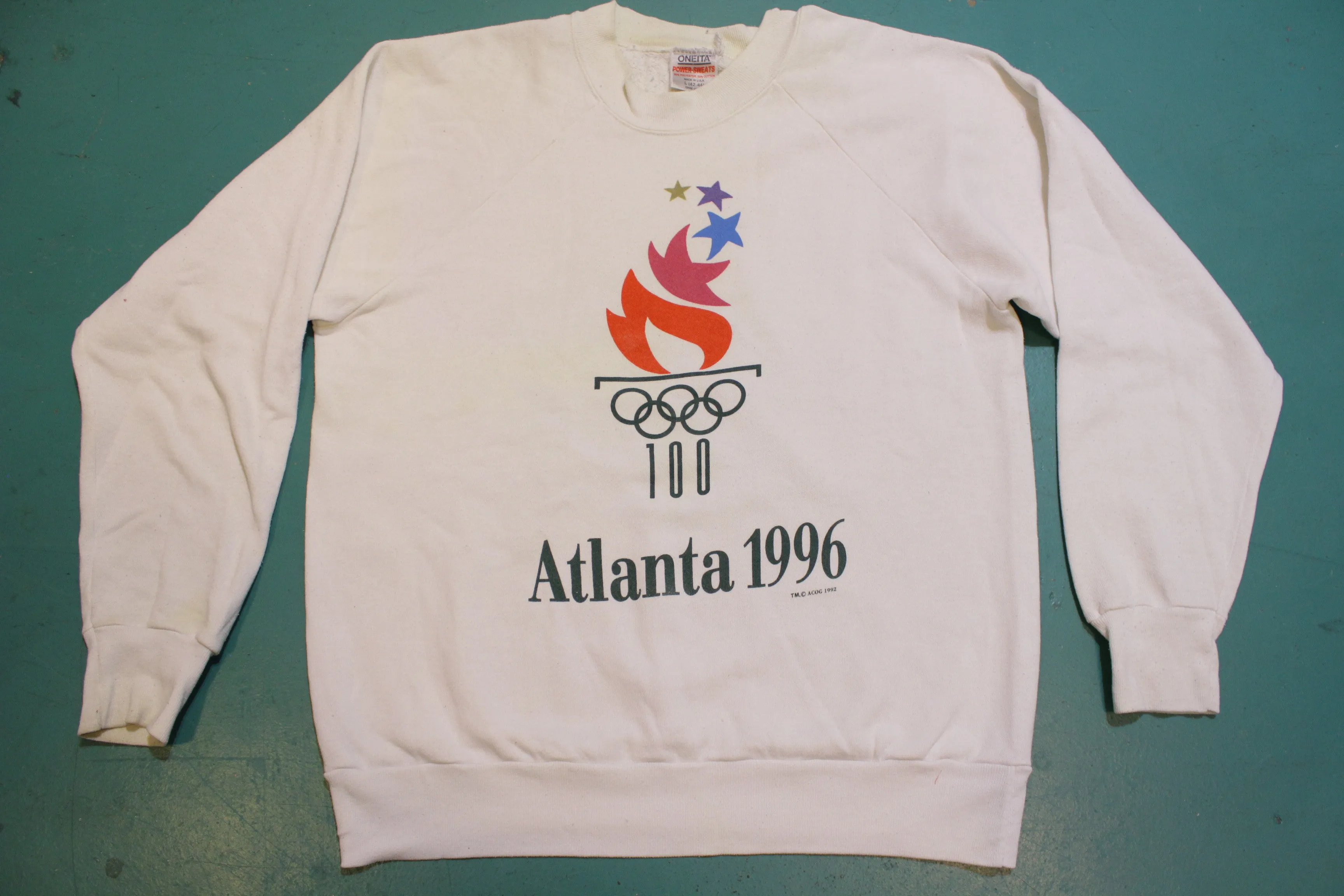 Atlanta 1996 100 Summer Olympics Crewneck Vintage 90s Torch Sweatshirt