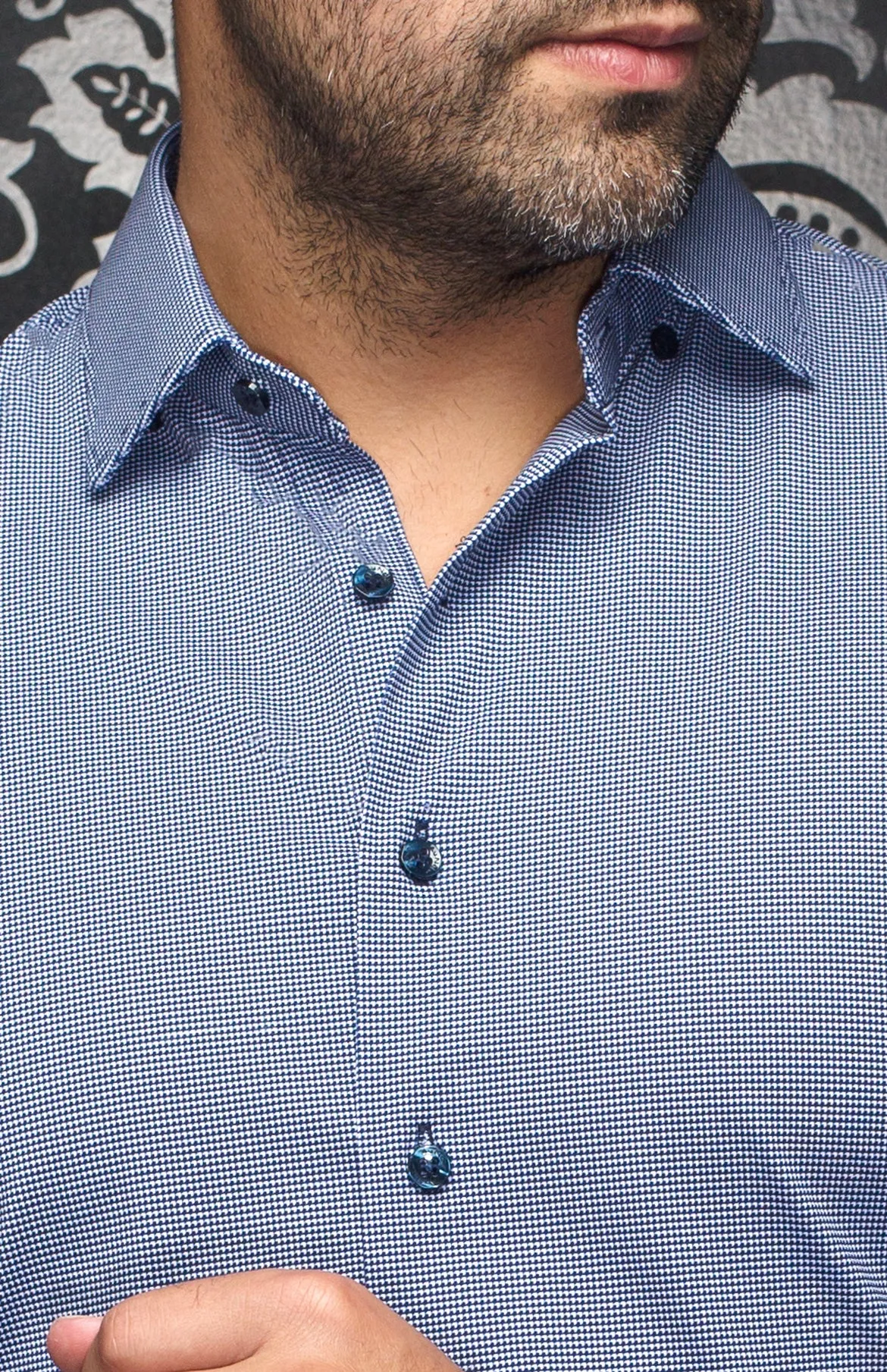 Au Noir Stretch Shirt | Alexander-PDP Navy