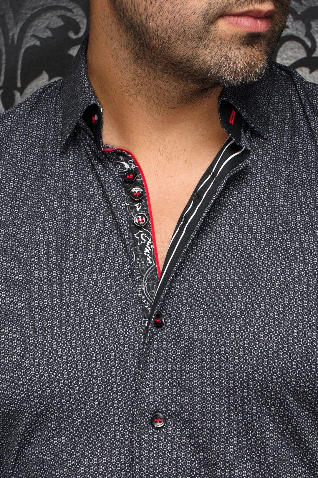 Au Noir Stretch Shirt | Knox-K Black Grey