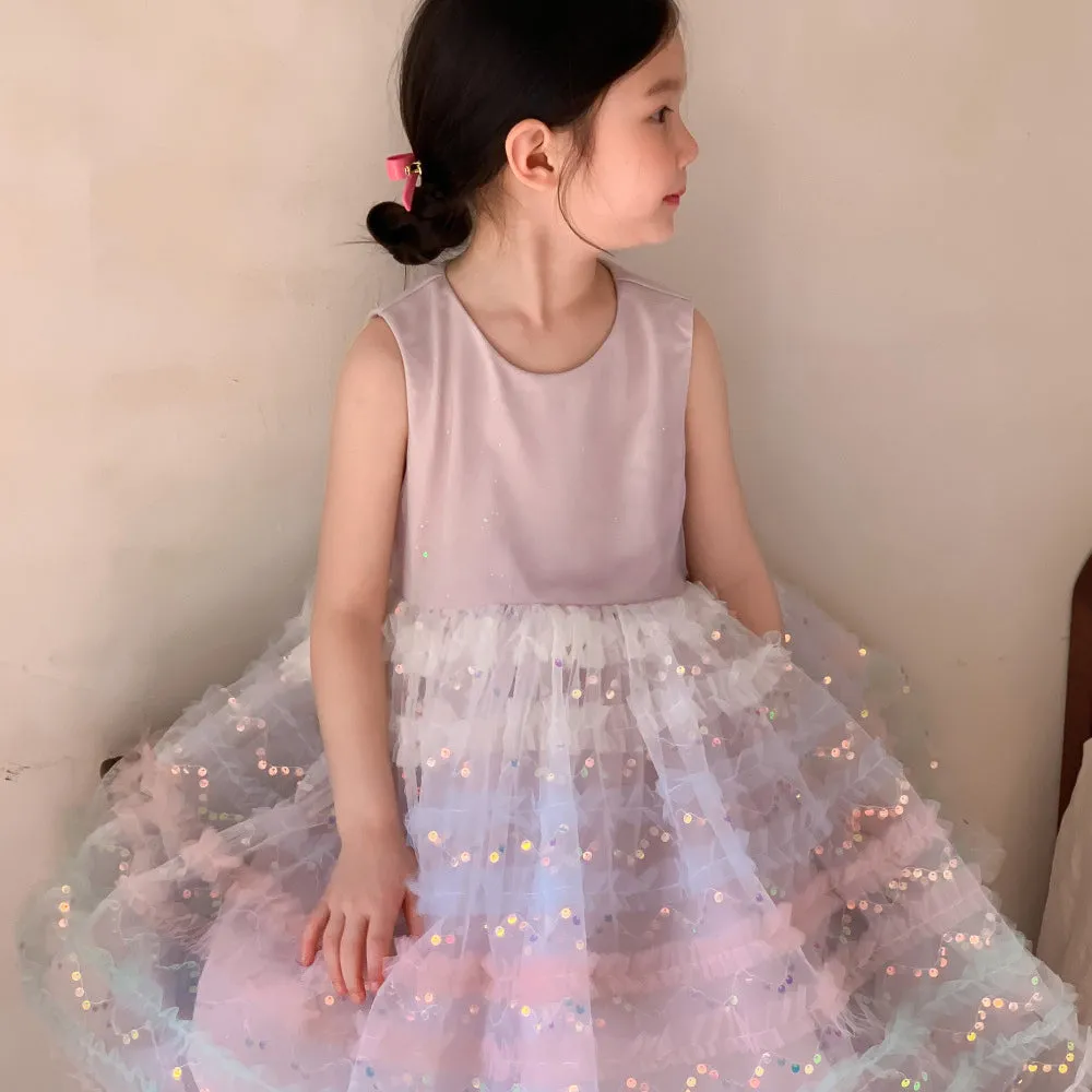 Baby Kid Girls Solid Color Dresses