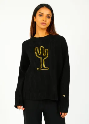 BF Cactus Chain Stitch Jumper in Black