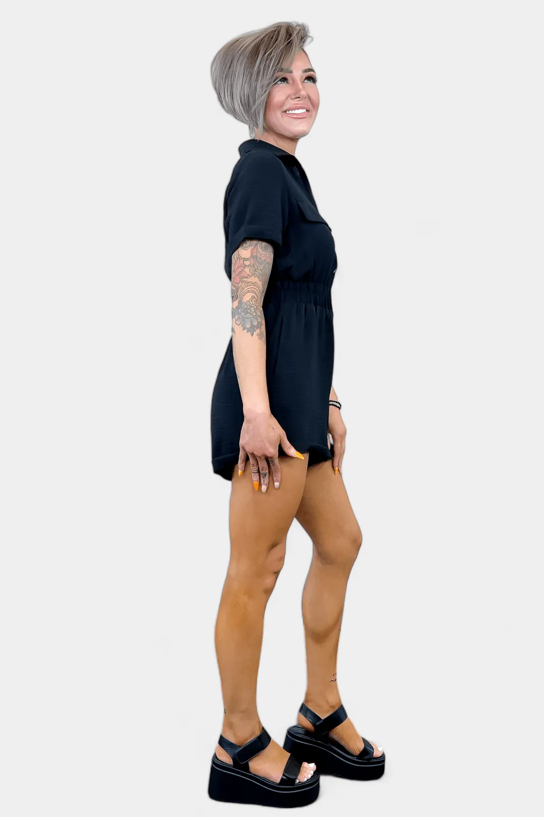 Black Airflow Romper