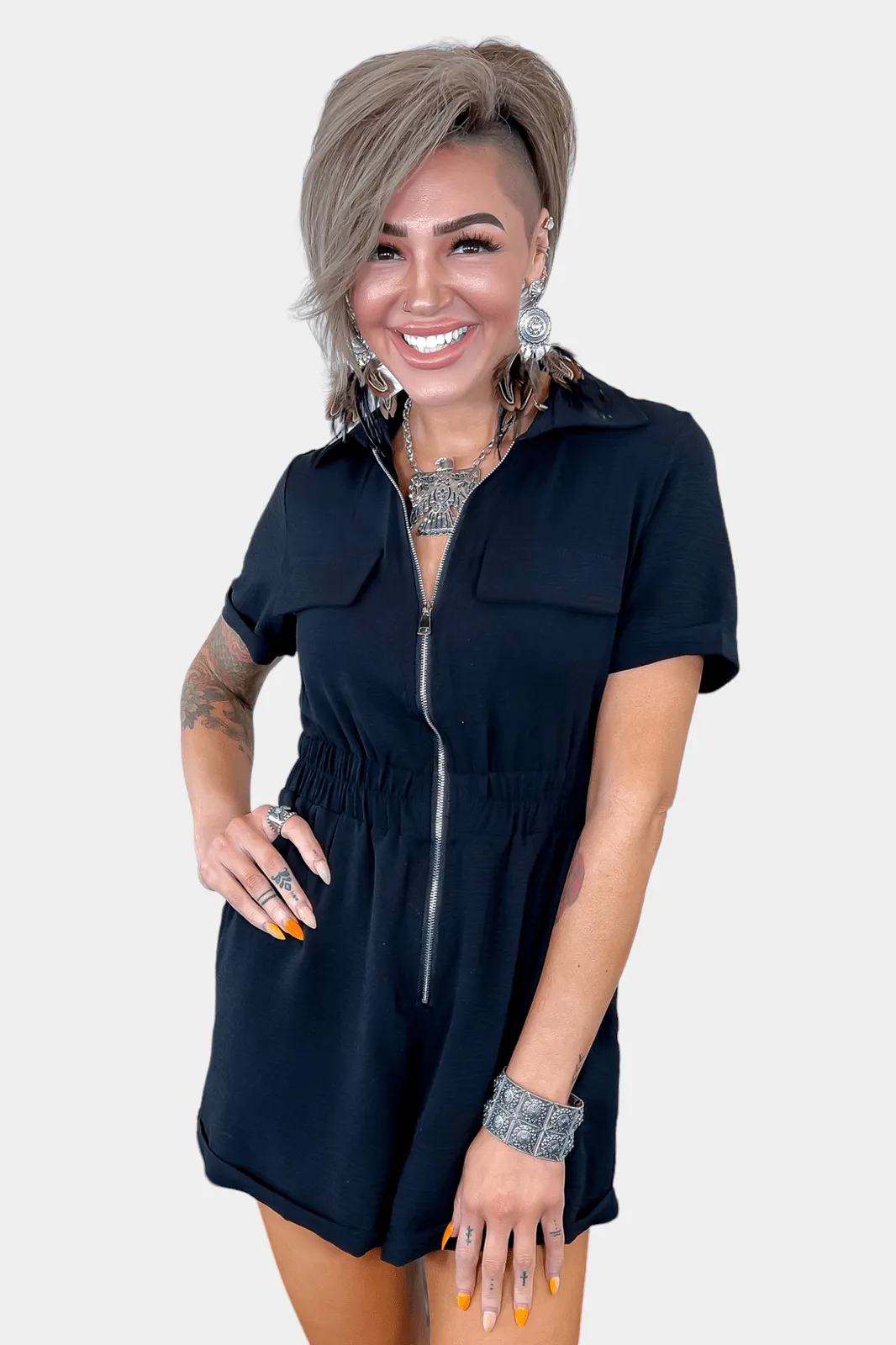 Black Airflow Romper