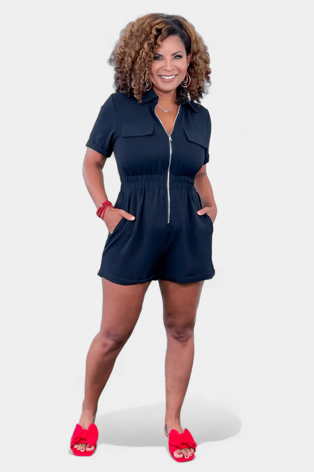 Black Airflow Romper