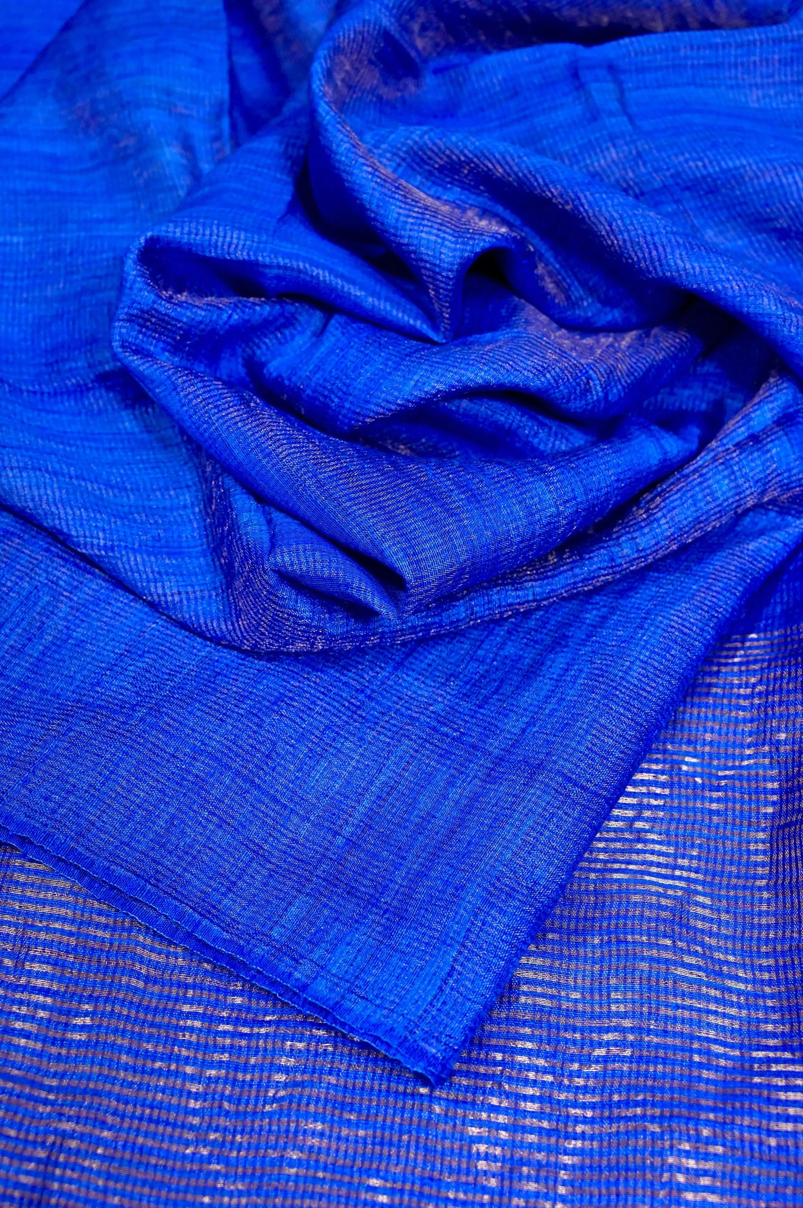 Blue Color Pure Metalic Matka  Silk Saree