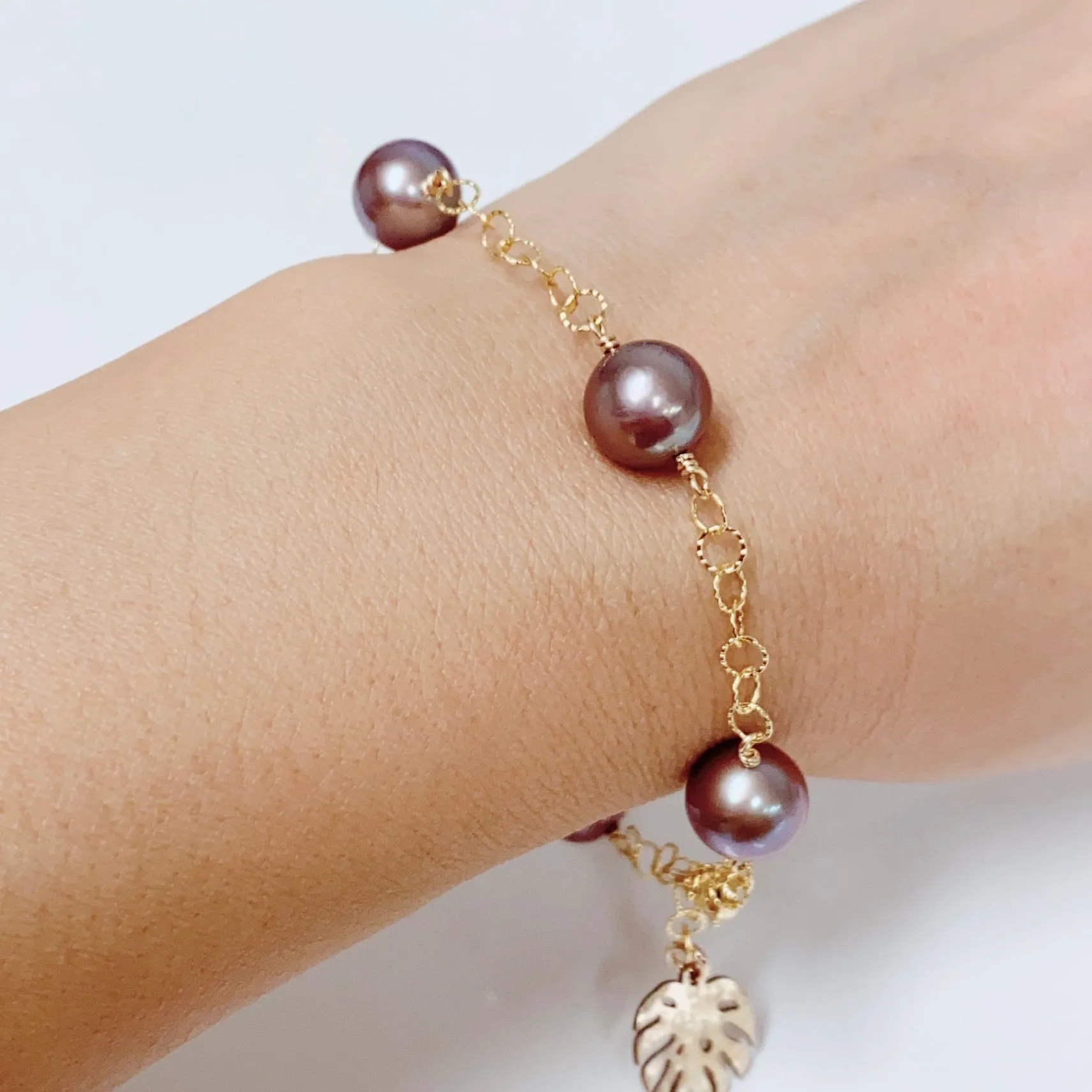 Bracelet LEILANI - lavender Edison pearls (B449)