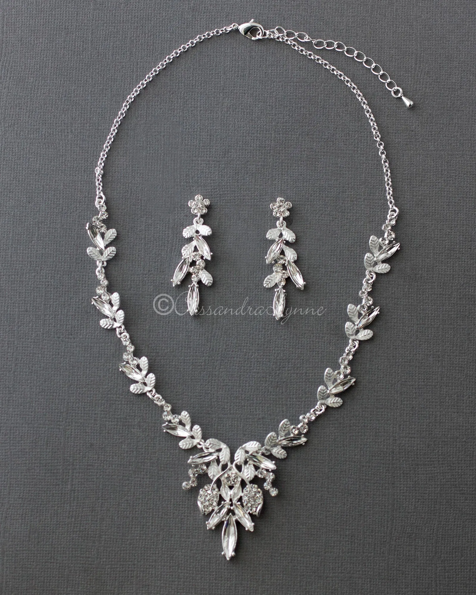 Bridal Necklace of Elongated Crystals