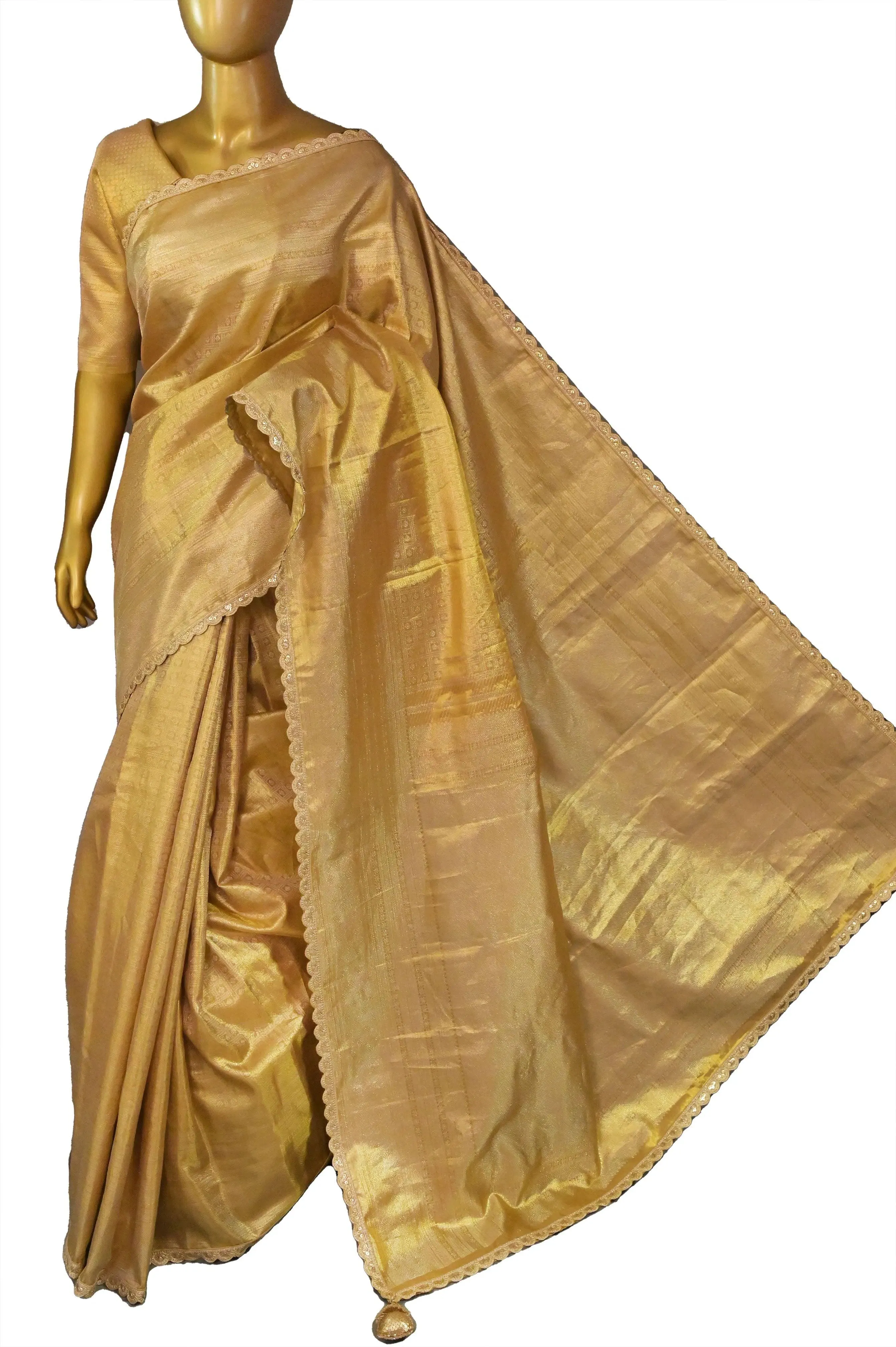 Brocade Kanjeevaram Silk Saree with Lace Work