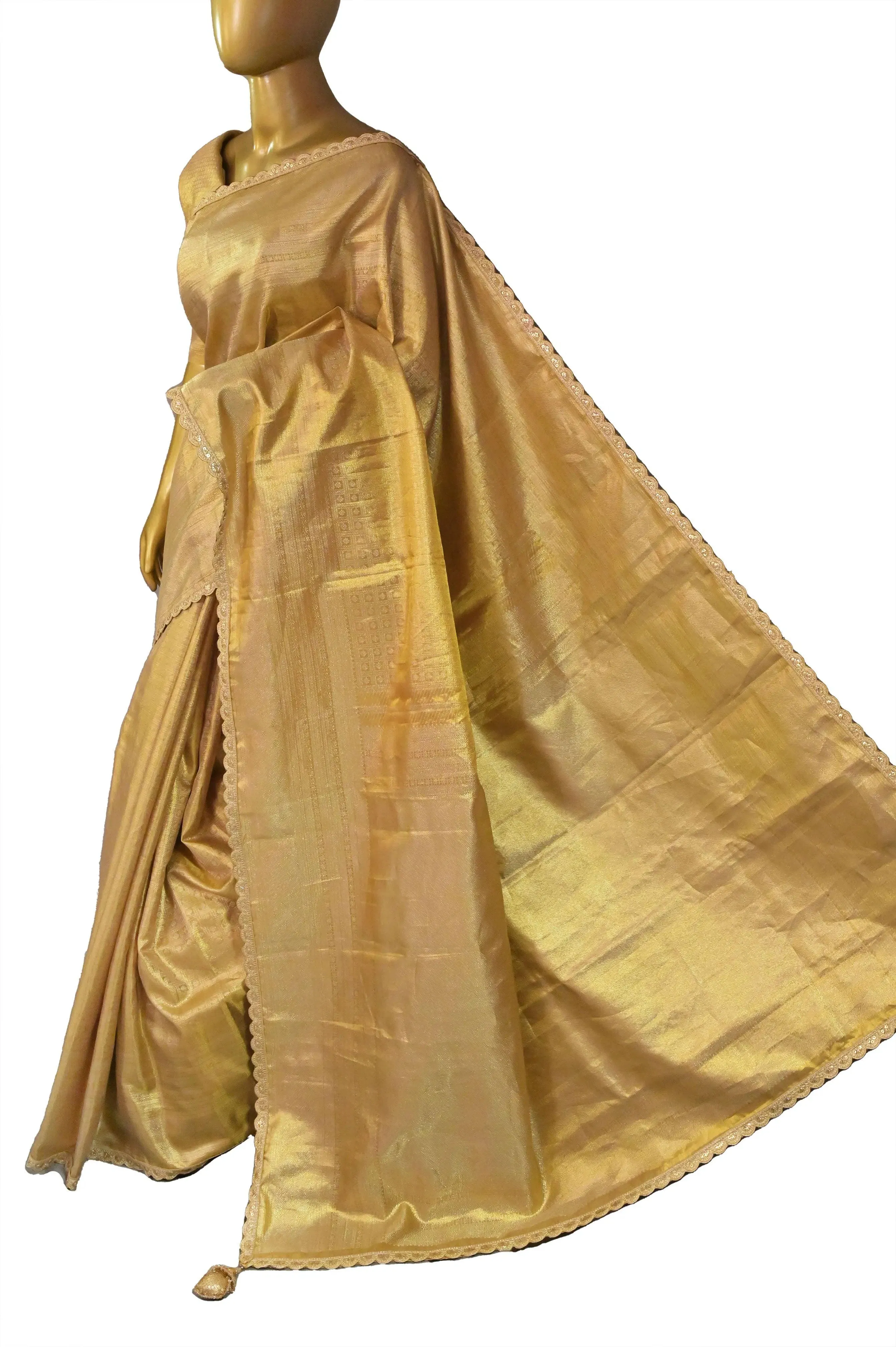 Brocade Kanjeevaram Silk Saree with Lace Work