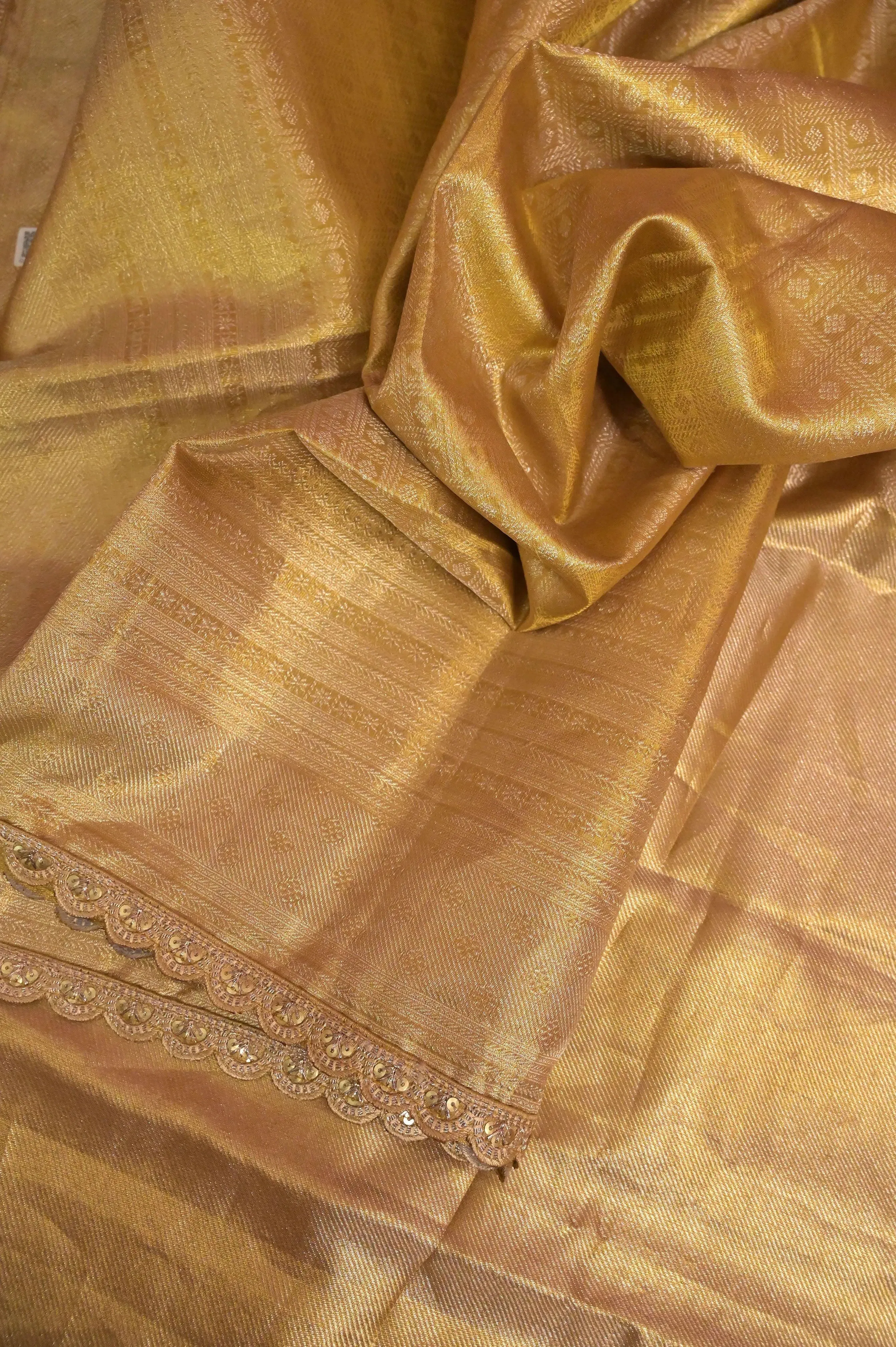 Brocade Kanjeevaram Silk Saree with Lace Work