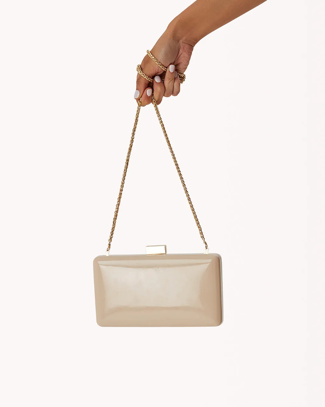 BROOKLYN CLUTCH BAG - NUDE PATENT