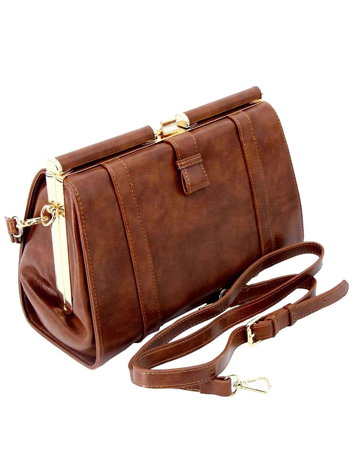 Brown Nostalgia Midcentury Style Frame Bag