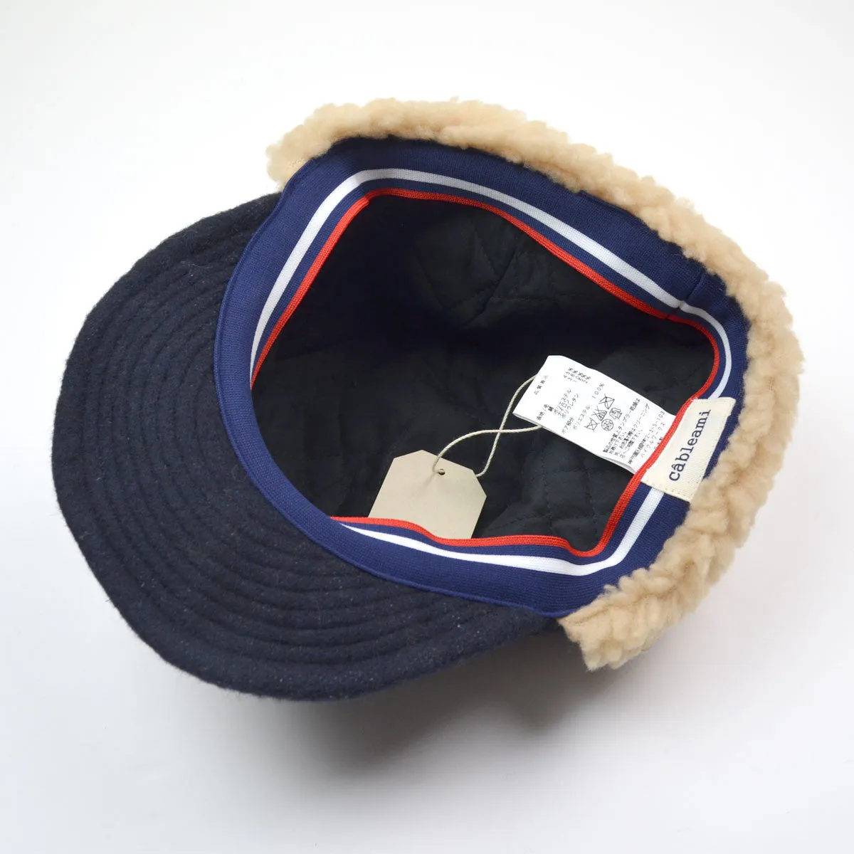 cableami - Army Shaggy Cloth Cap - Navy