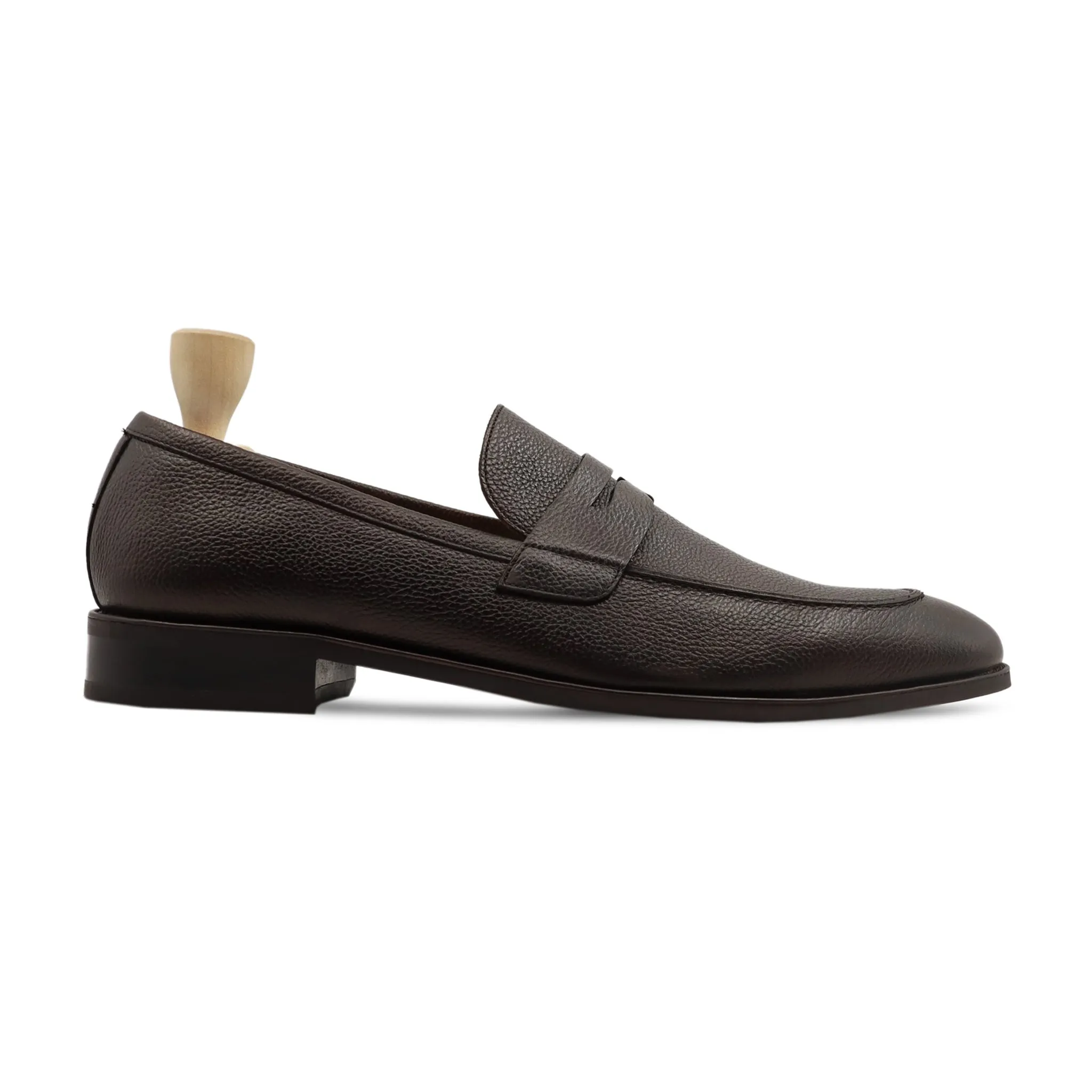 Campania - Men's Dark Brown Pebble Grain Leather Loafer