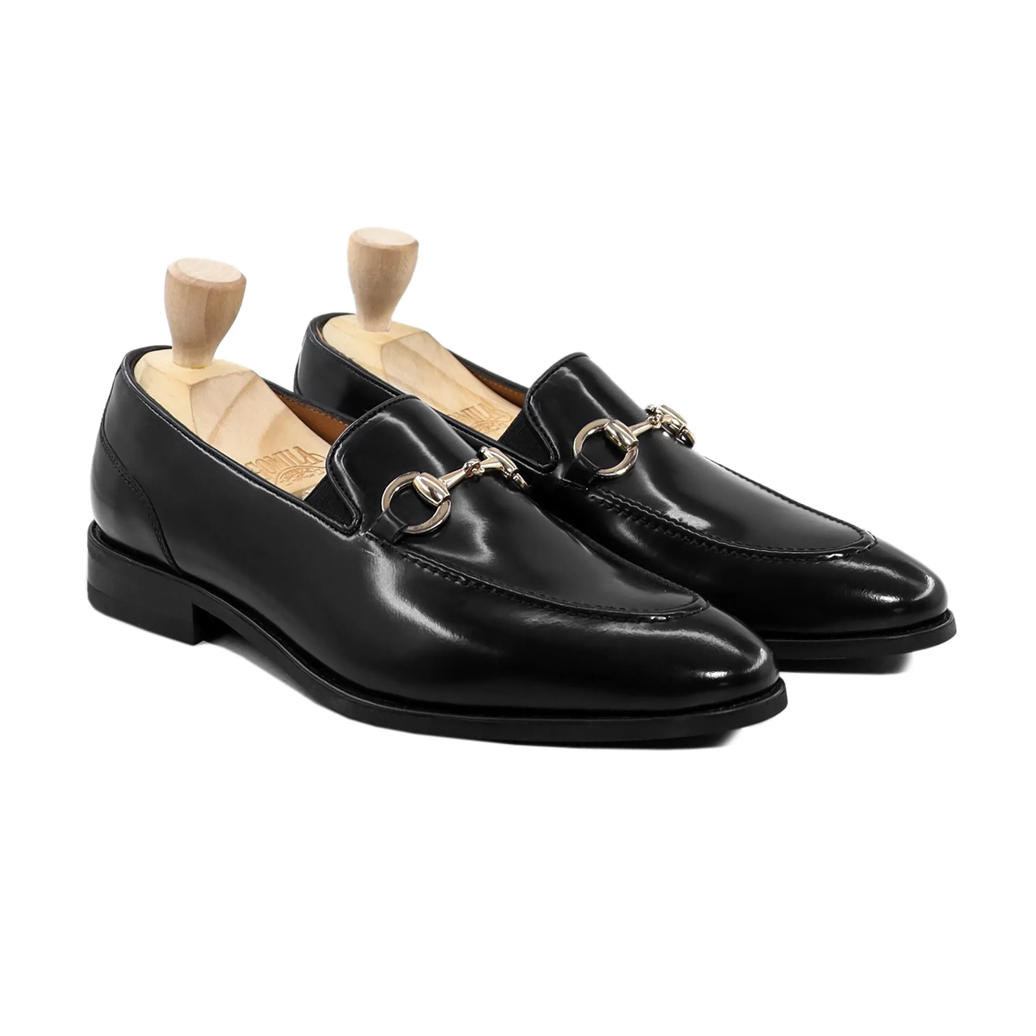 Carman - Men's Black Box Leather High Shine Loafer