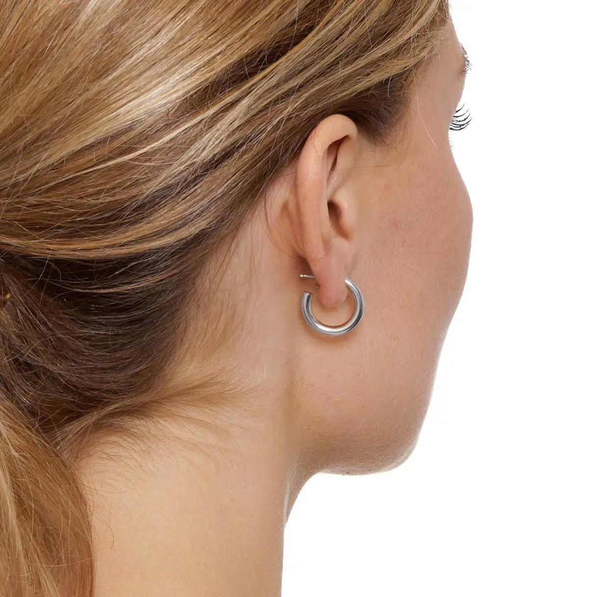 Classic Tube-Shaped 'Napoli' Hoop Earrings