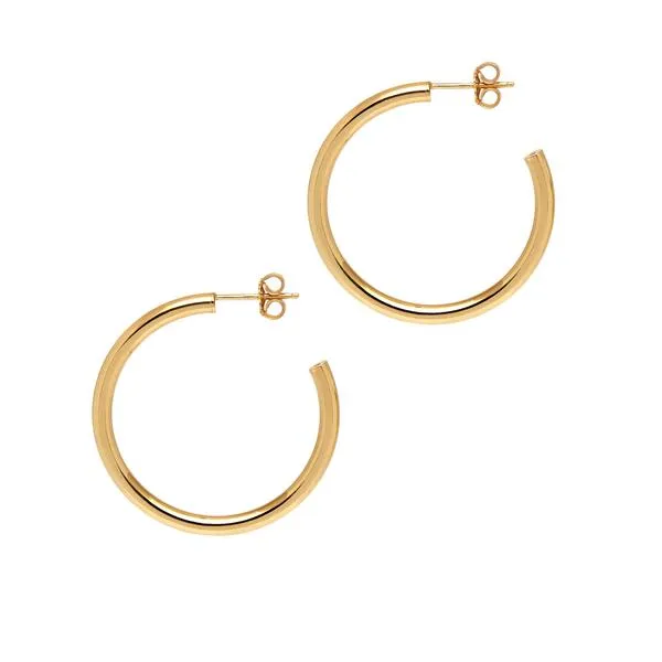 Classic Tube-Shaped 'Napoli' Hoop Earrings