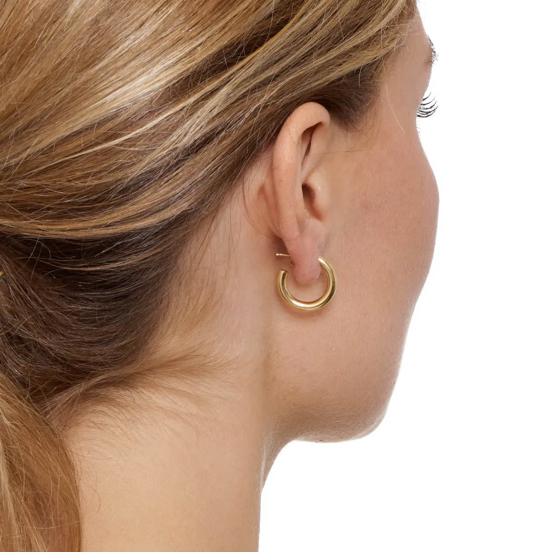 Classic Tube-Shaped 'Napoli' Hoop Earrings