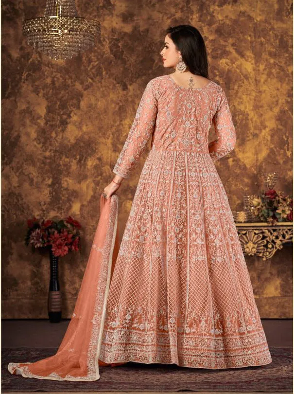 Classy Anarkali with heavy embroidery