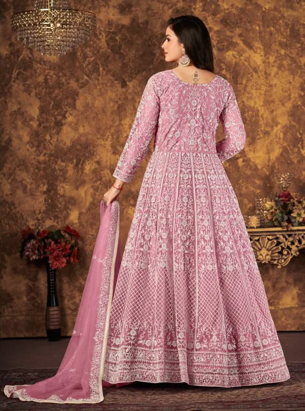 Classy Anarkali with heavy embroidery