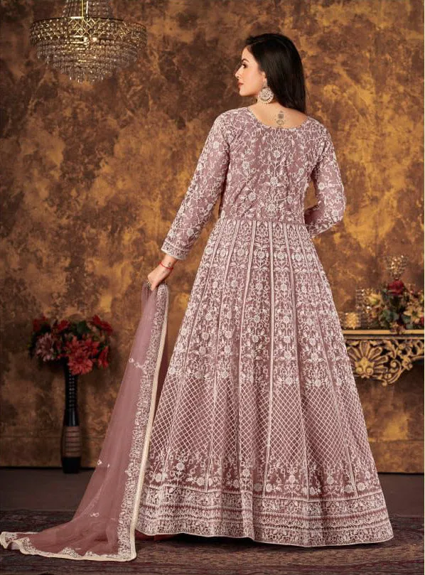 Classy Anarkali with heavy embroidery