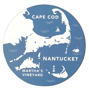 Coastal Cape Round Art Coasters - Set of 4