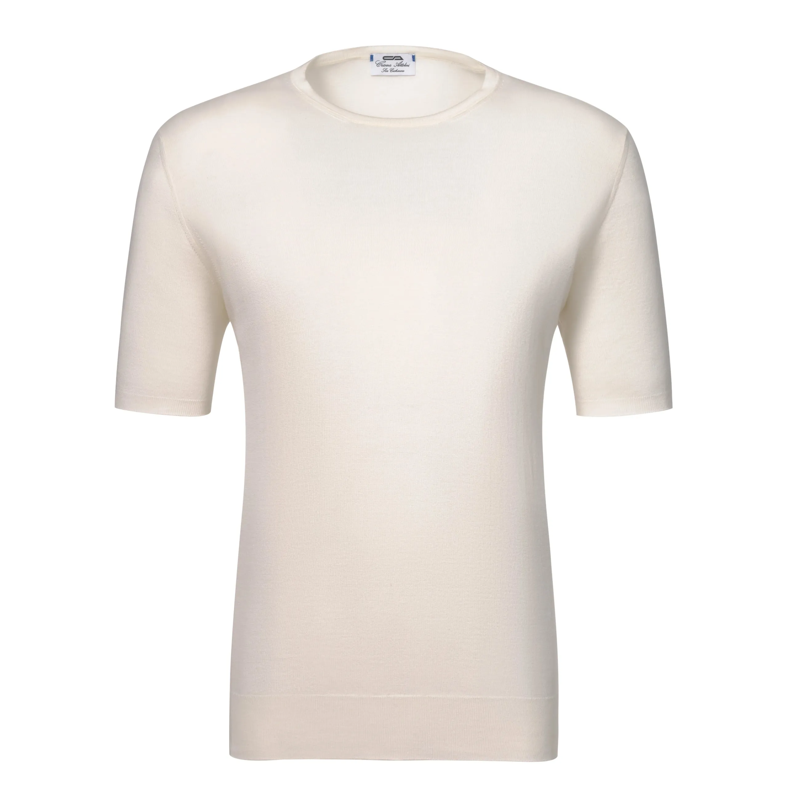 Cotton-Cashmere Blend T-Shirt in White