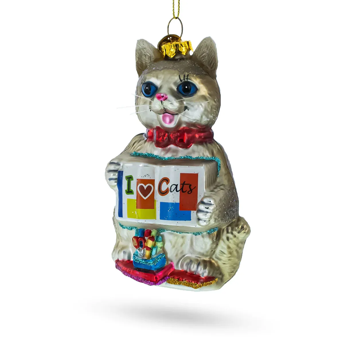 Creative Kitty with Crayons Ornament