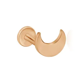 Crescent Moon Flat Back Stud