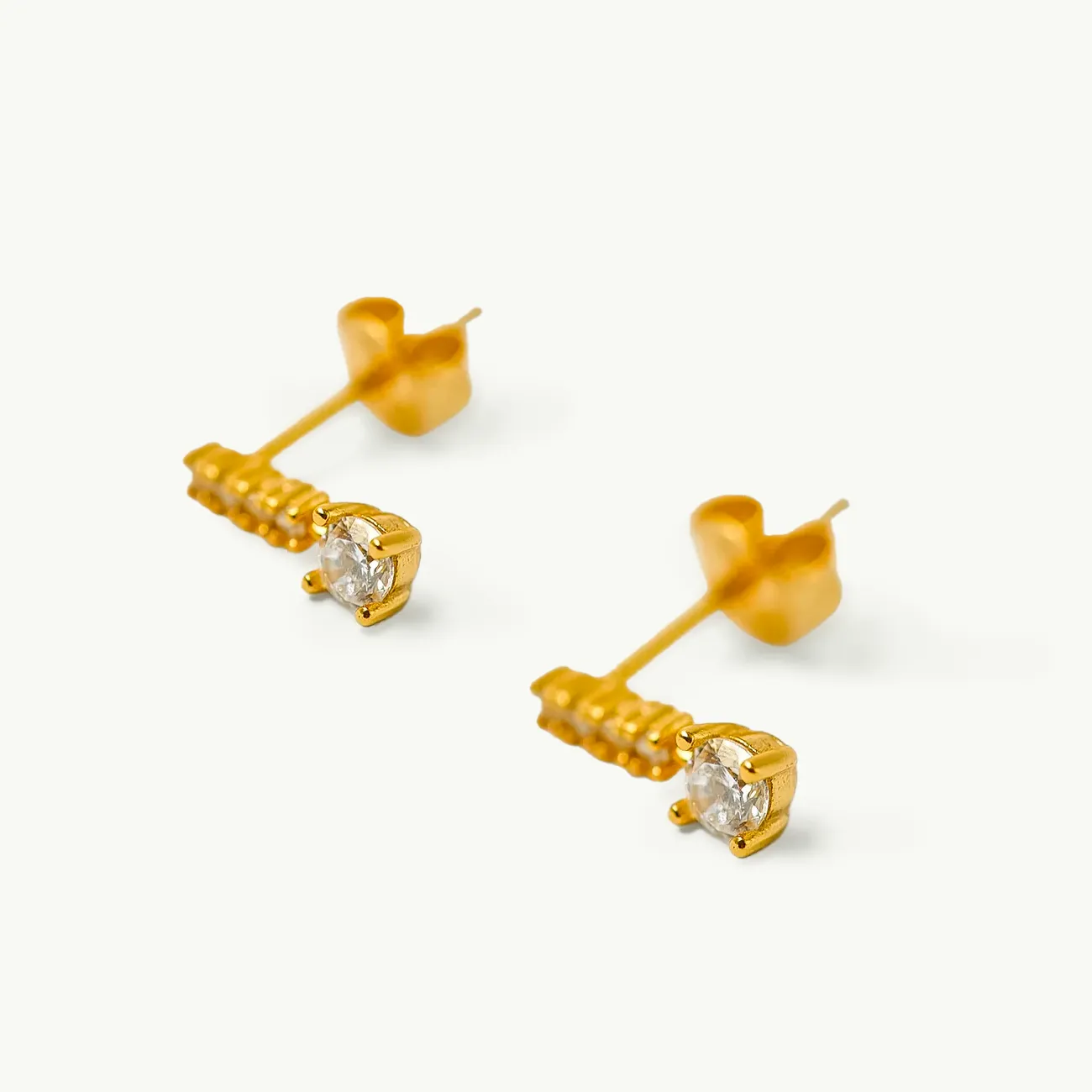 CZ STUD EARRINGS GOLD