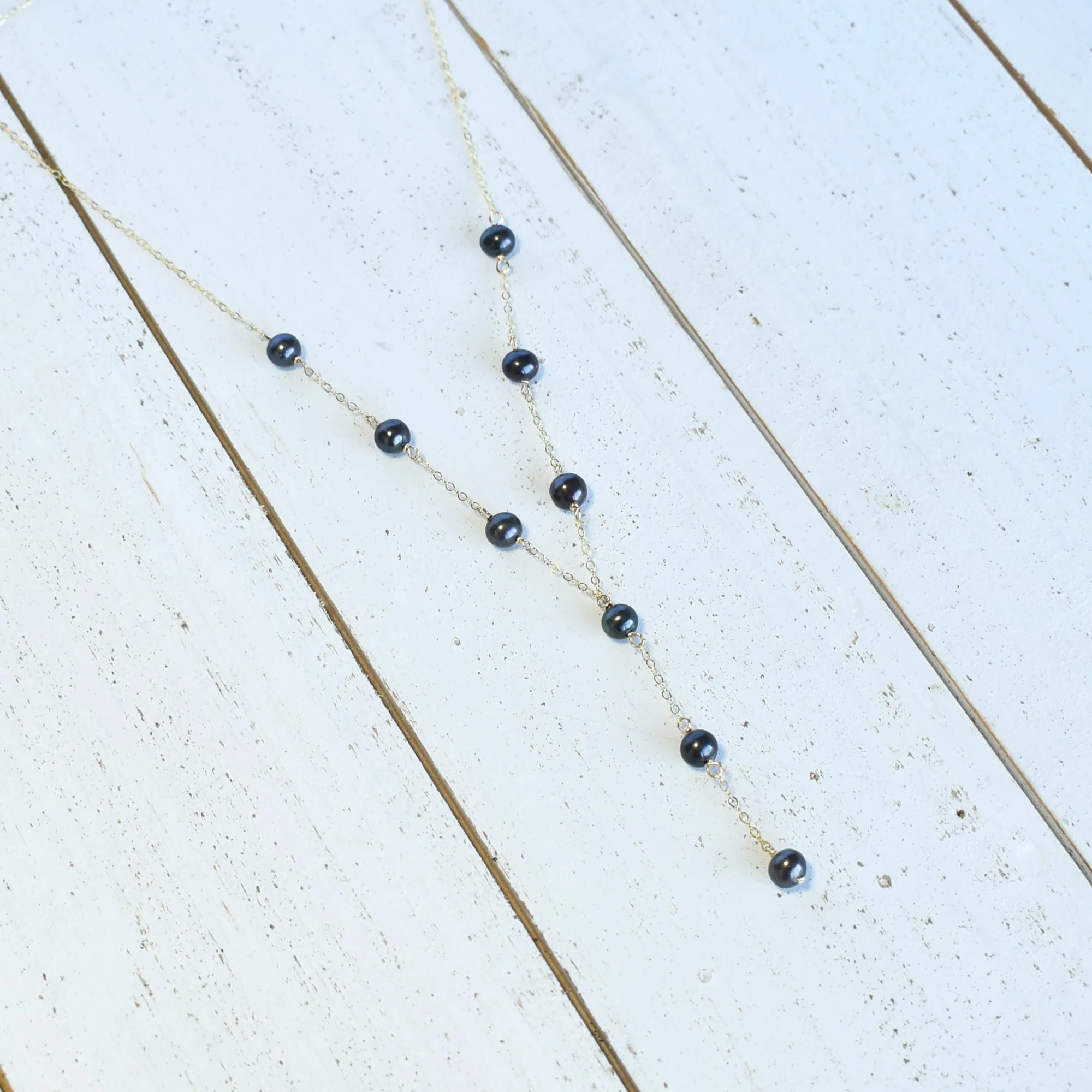 Dainty 8mm Dangling Station Necklace