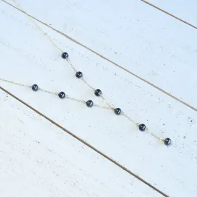 Dainty 8mm Dangling Station Necklace