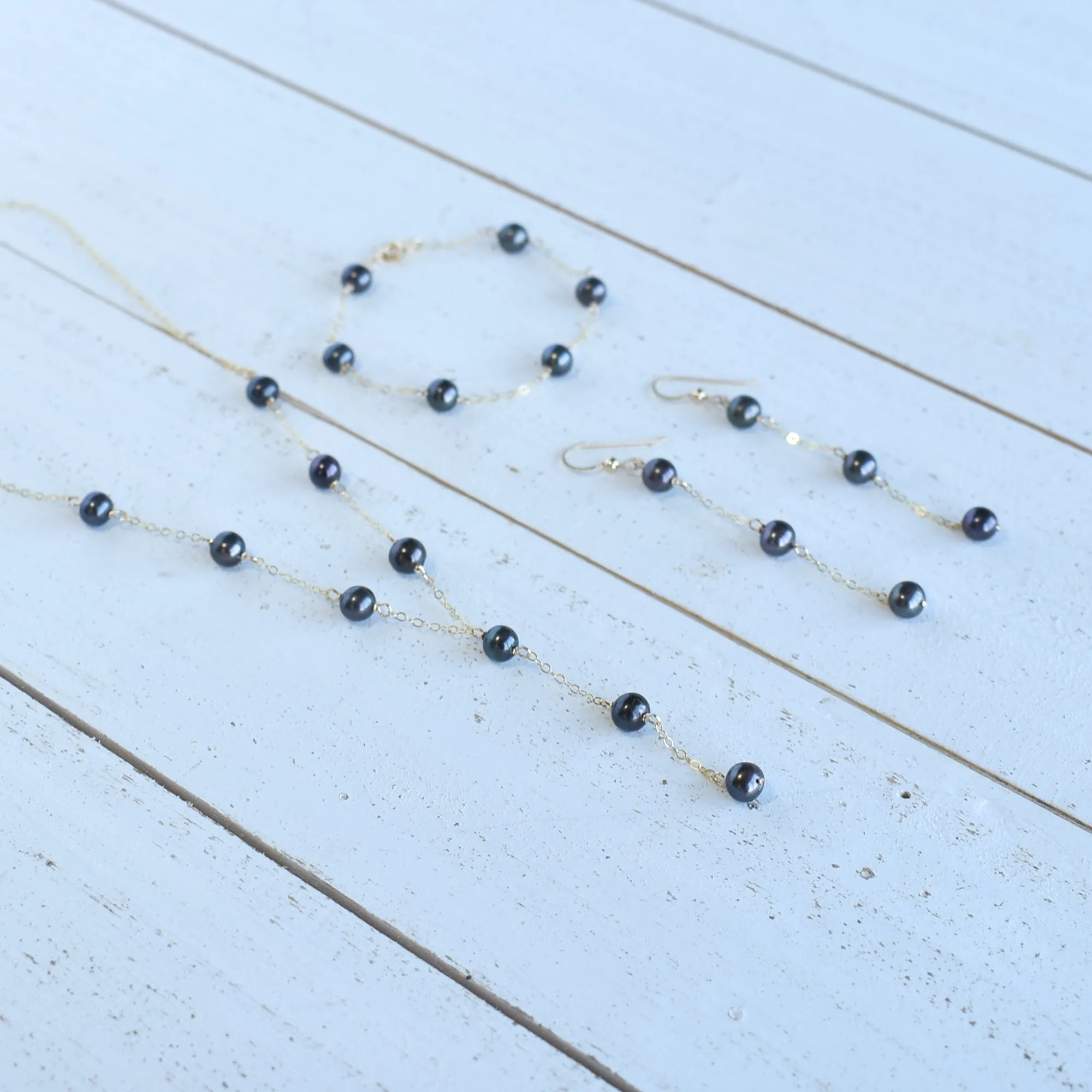 Dainty 8mm Dangling Station Necklace