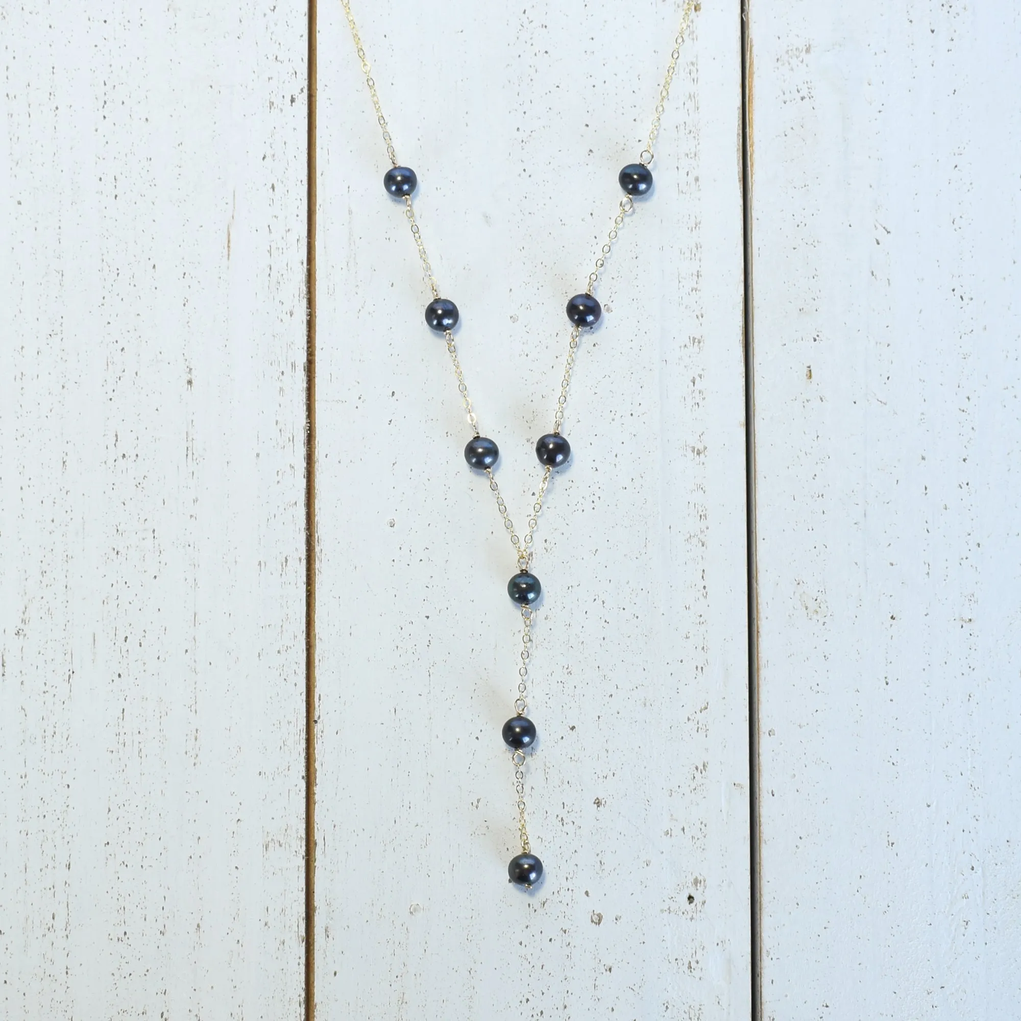 Dainty 8mm Dangling Station Necklace