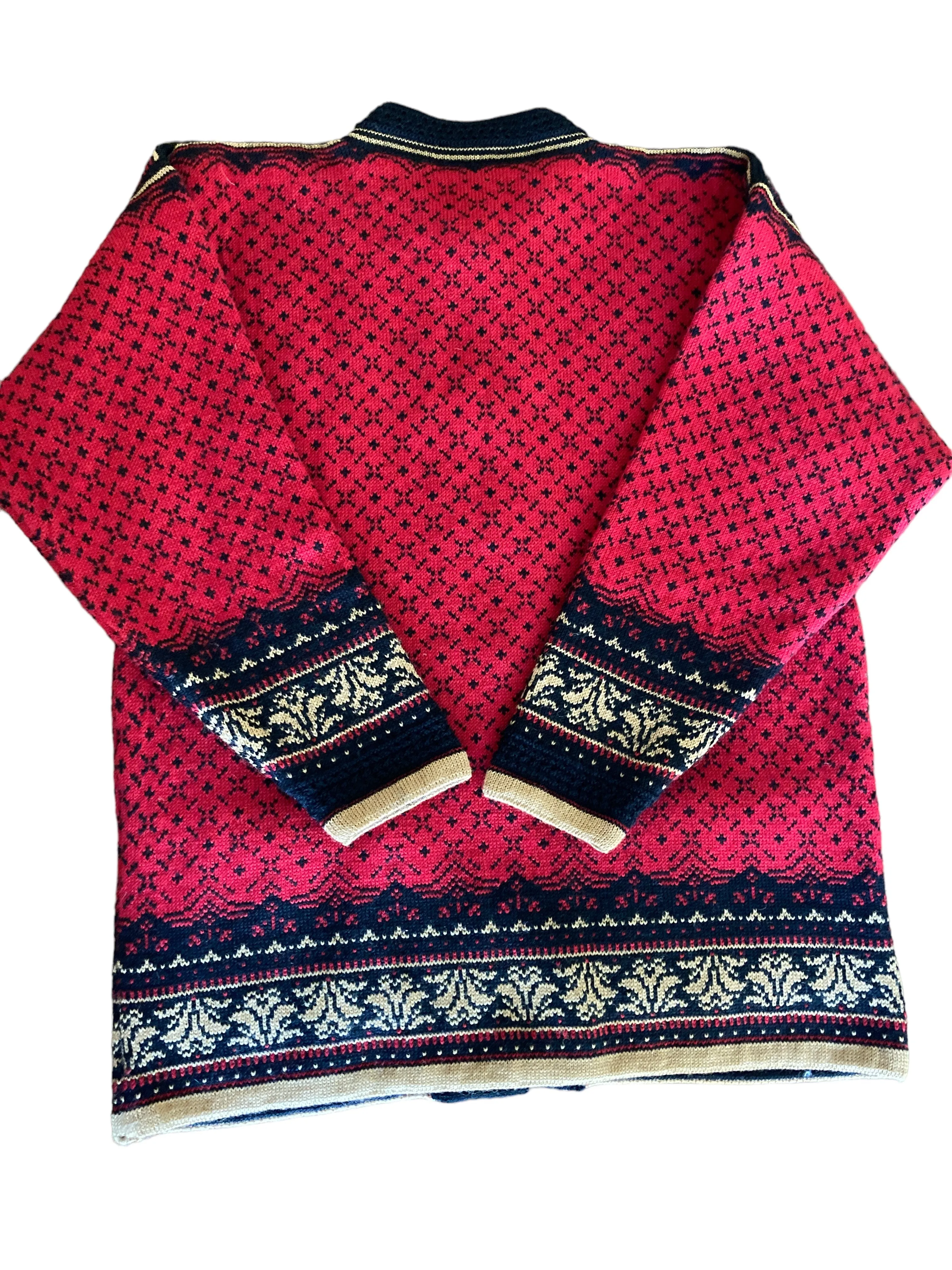 Dale of Norway Red Nordic Cardigan Sweater, M