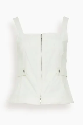 Dolce Zip Up Top in White