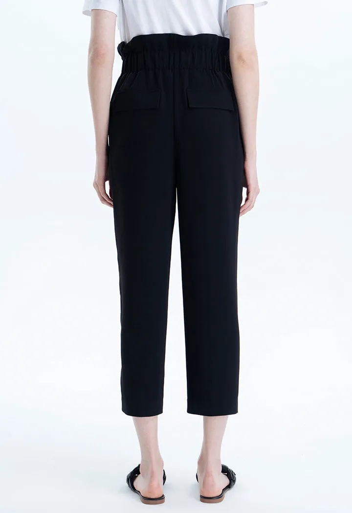 Elasticated High Waist Solid Trouser